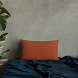 Burnt Orange And Black Reverse Pillow
