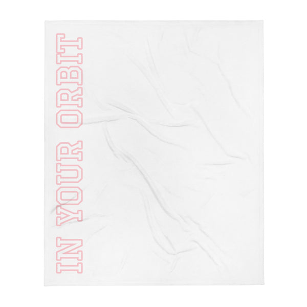 Pink Outline In Your Orbit Throw Blanket