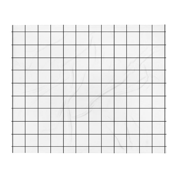 Black And White Grid Throw Blanket