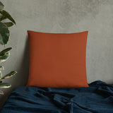 Burnt Orange And Black Reverse Pillow
