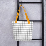Black And White Grid Tote Bag